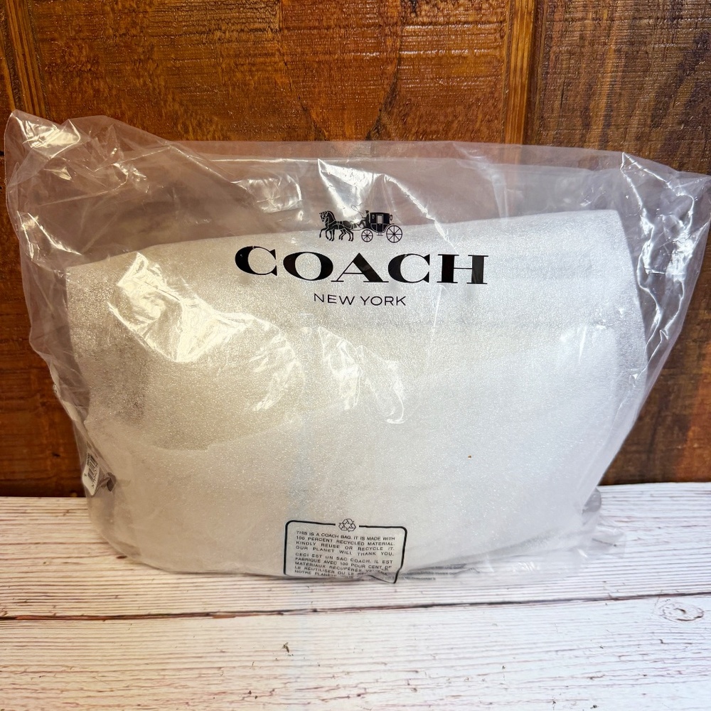 Coach Tabby Pebbled Leather Wristlet Crossbody - Chalk/Brass CJ925 - Picture 9 of 9